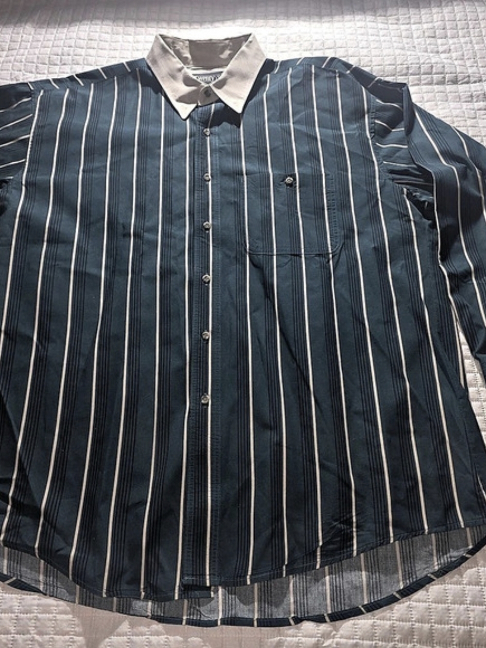 Vintage Brushpopper Wrangler Twenty X Men's Striped Cotton Shirt Size XL